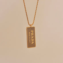 Load image into Gallery viewer, Authentic repurposed Prada necklace - medium size taupe
