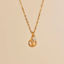Load image into Gallery viewer, Authentic repurposed Louis Vuitton logo necklace
