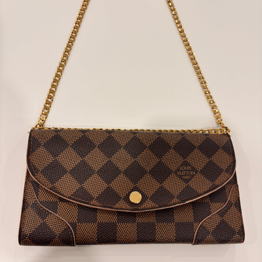 Authentic Louis Vuitton wallet with crossbody chain
