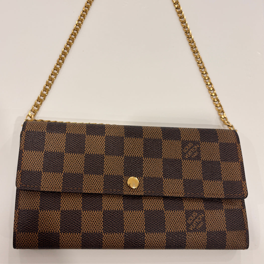 Authentic Louis Vuitton wallet with crossbody chain