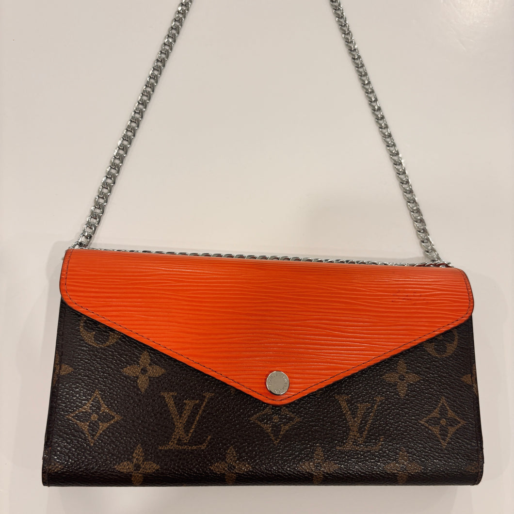 Authentic Louis Vuitton wallet with crossbody chain