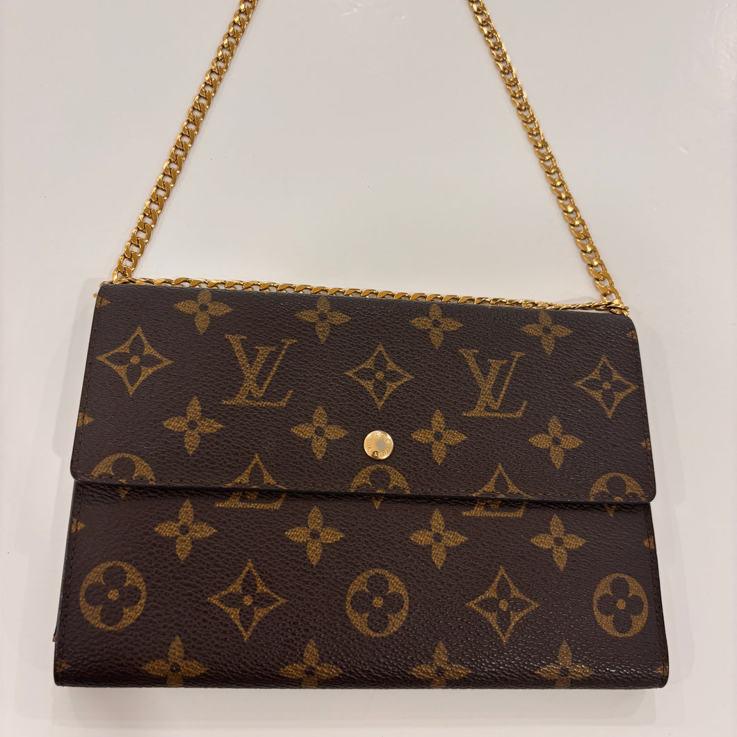 Authentic Louis Vuitton wallet with crossbody chain