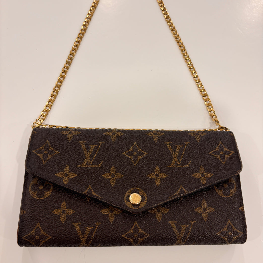 Authentic Louis Vuitton wallet with crossbody chain