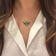 Load image into Gallery viewer, Authentic repurposed Prada logo necklace
