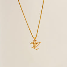 Load image into Gallery viewer, Authentic repurposed Louis Vuitton logo monogram charm necklace
