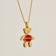 Load image into Gallery viewer, Authentic repurposed Prada bear necklace/ keychain

