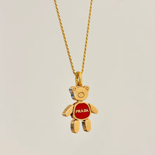Load image into Gallery viewer, Authentic repurposed Prada bear necklace/ keychain
