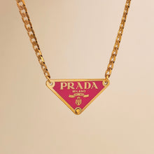 Load image into Gallery viewer, Authentic repurposed Prada 16” logo necklace - larger size
