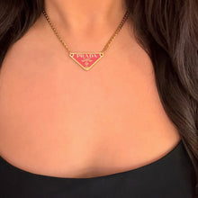 Load image into Gallery viewer, Authentic repurposed Prada 16” logo necklace - larger size
