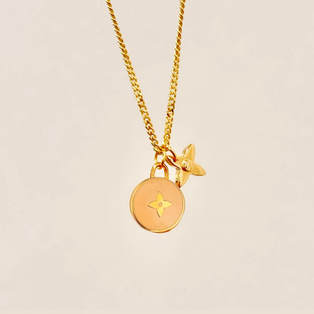 Authentic repurposed Louis Vuitton monogram charm necklace