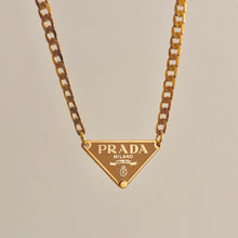 Load image into Gallery viewer, Authentic repurposed Prada 16” logo necklace - nude

