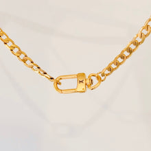 Load image into Gallery viewer, Authentic repurposed Louis Vuitton 16” logo necklace

