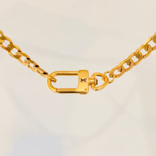 Load image into Gallery viewer, Authentic repurposed Louis Vuitton 16” logo necklace
