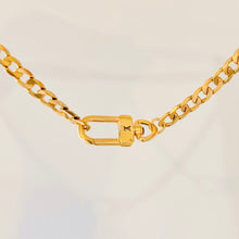 Load image into Gallery viewer, Authentic repurposed Louis Vuitton 16” logo necklace
