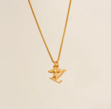 Load image into Gallery viewer, Authentic repurposed Louis Vuitton logo monogram charm necklace
