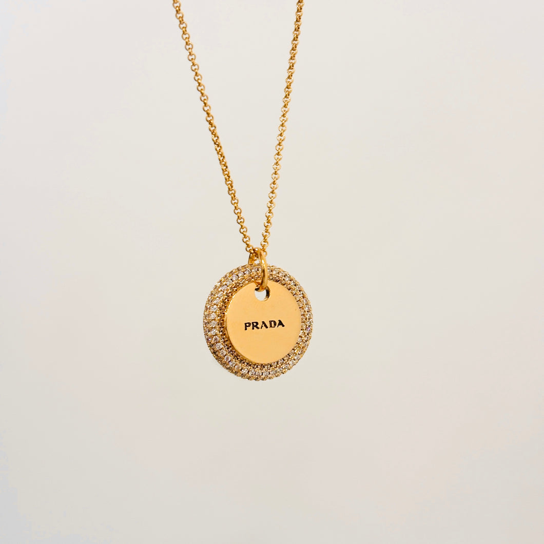 Authentic repurposed Prada crystal necklace
