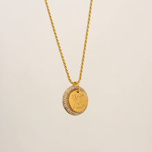 Load image into Gallery viewer, Authentic repurposed Louis Vuitton logo crystal necklace
