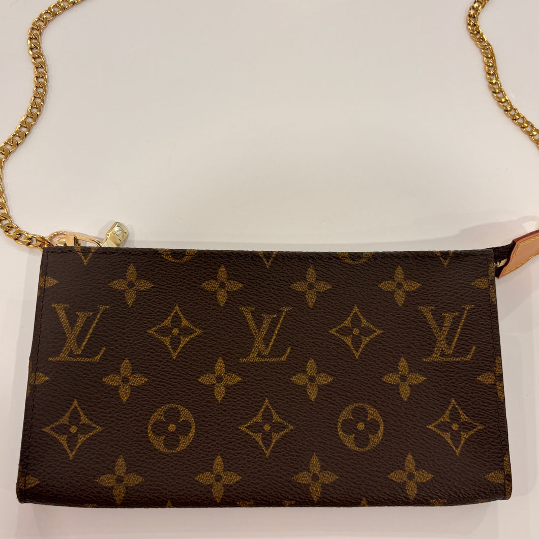Authentic Louis Vuitton pochette with crossbody chain