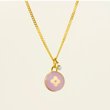 Load image into Gallery viewer, Authentic repurposed Louis Vuitton monogram necklace with crystal charm
