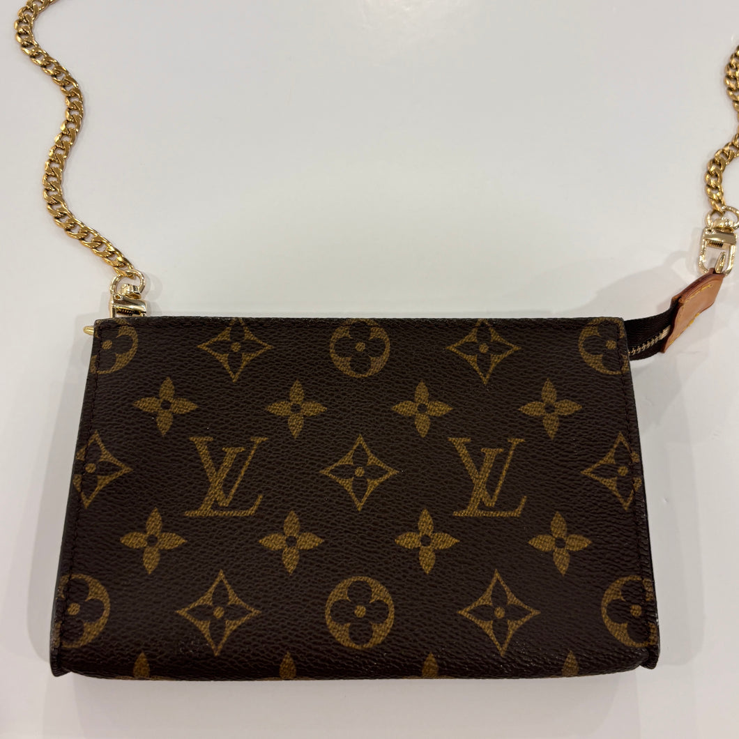 Authentic Louis Vuitton pochette with crossbody chain
