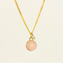 Load image into Gallery viewer, Authentic repurposed Louis Vuitton monogram necklace with crystal charm
