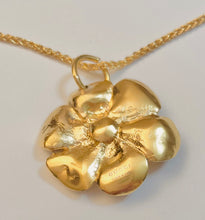 Load image into Gallery viewer, Authentic repurposed Gucci flower necklace - stamped Gucci at back
