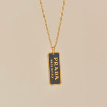 Load image into Gallery viewer, Authentic repurposed Prada necklace - dark grey small size
