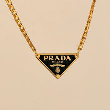 Load image into Gallery viewer, Authentic repurposed Prada 16” logo necklace - classic black PRE ORDER
