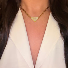 Load image into Gallery viewer, Authentic repurposed Prada 16” logo necklace - ivory
