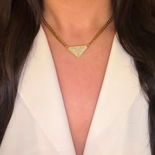 Load image into Gallery viewer, Authentic repurposed Prada 16” logo necklace - ivory
