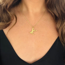 Load image into Gallery viewer, Authentic repurposed Louis Vuitton logo necklace
