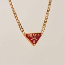 Load image into Gallery viewer, Authentic repurposed Prada 16” logo necklace
