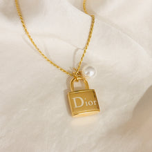 Load image into Gallery viewer, Authentic repurposed Dior lock necklace

