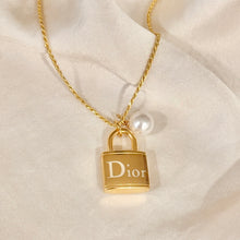 Load image into Gallery viewer, Authentic repurposed Dior lock necklace
