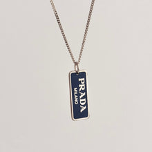 Load image into Gallery viewer, Authentic repurposed Prada necklace - small size navy
