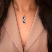 Load image into Gallery viewer, Authentic repurposed Prada necklace - small size navy
