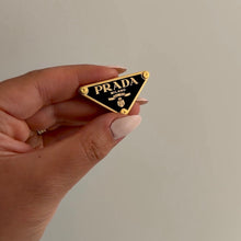 Load image into Gallery viewer, Authentic repurposed Prada larger logo brooch
