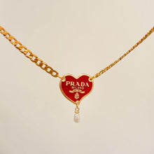 Load image into Gallery viewer, Authentic repurposed Prada 16” heart necklace
