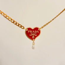 Load image into Gallery viewer, Authentic repurposed Prada 16” heart necklace

