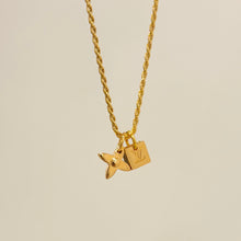 Load image into Gallery viewer, Authentic repurposed Louis Vuitton logo monogram necklace
