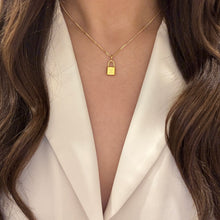 Load image into Gallery viewer, Authentic repurposed Louis Vuitton logo lock necklace
