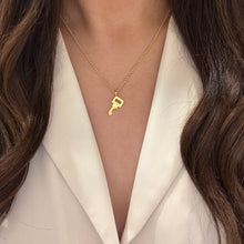 Load image into Gallery viewer, Authentic repurposed Louis Vuitton engraved key necklace
