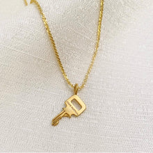 Load image into Gallery viewer, Authentic repurposed Louis Vuitton engraved key necklace
