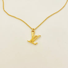 Load image into Gallery viewer, Authentic repurposed Louis Vuitton logo necklace - medium size
