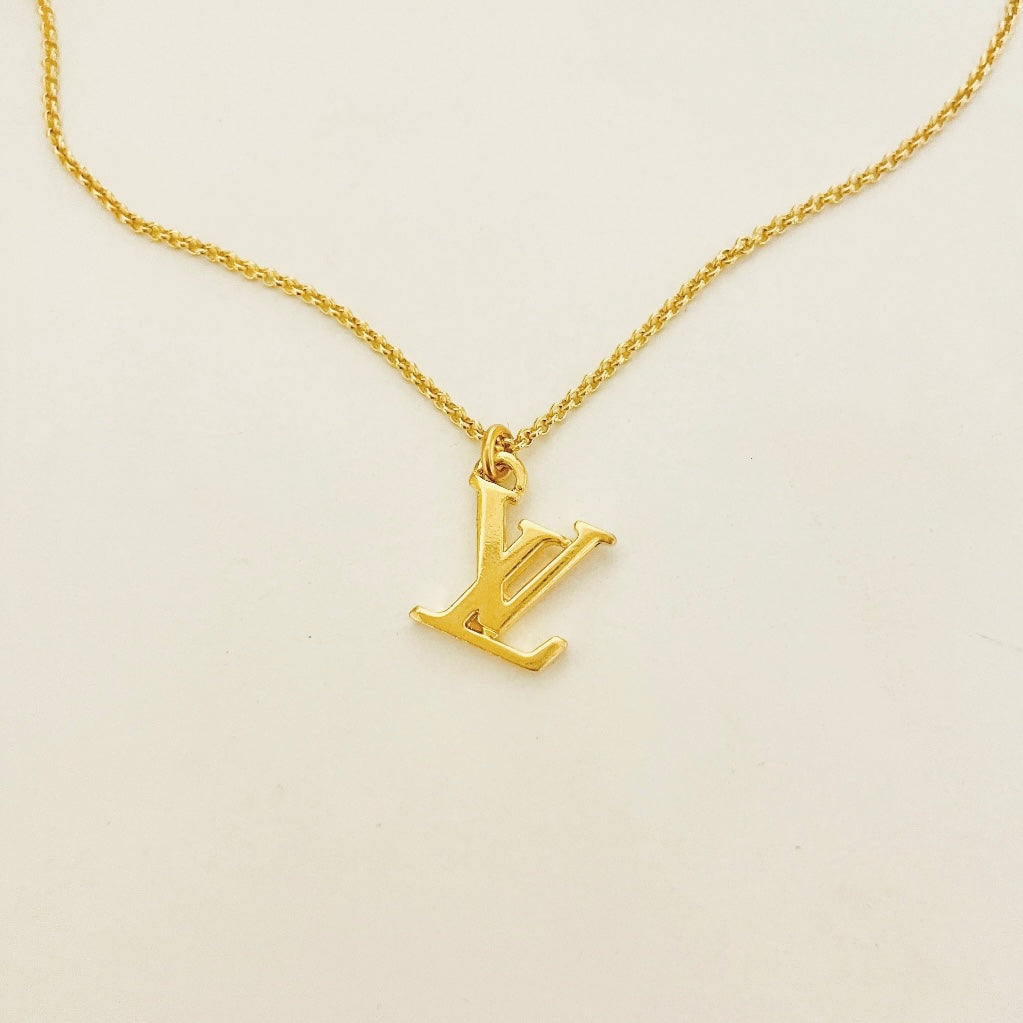 Authentic repurposed Louis Vuitton logo necklace - medium size