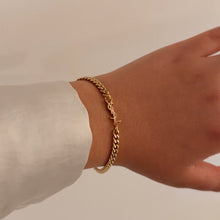 Load image into Gallery viewer, Authentic repurposed YSL logo bracelet

