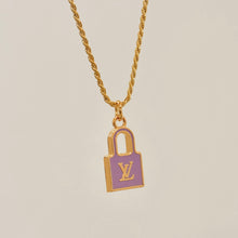 Load image into Gallery viewer, Authentic repurposed Louis Vuitton lock necklace
