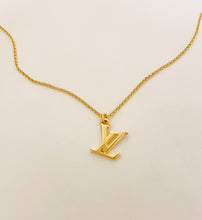 Load image into Gallery viewer, Authentic repurposed Louis Vuitton logo necklace - medium size
